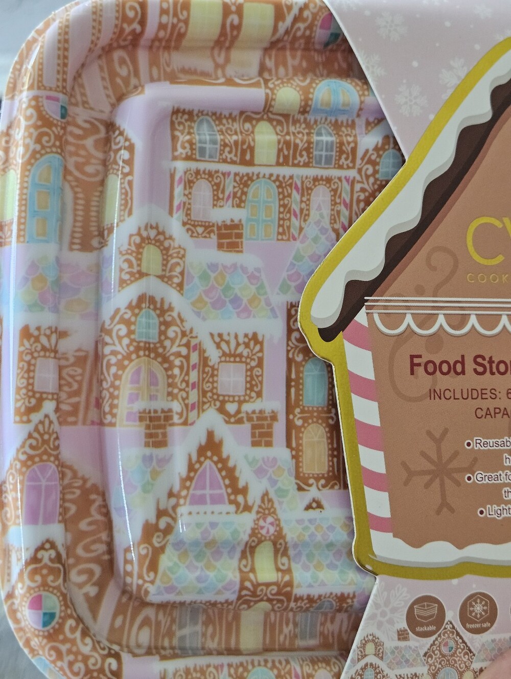 Cook With Color 6 clear plastic container 12 piece colorful lid gingerbread set